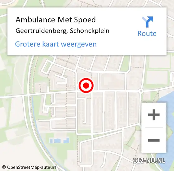 Locatie op kaart van de 112 melding: Ambulance Met Spoed Naar Geertruidenberg, Schonckplein op 26 december 2018 12:23