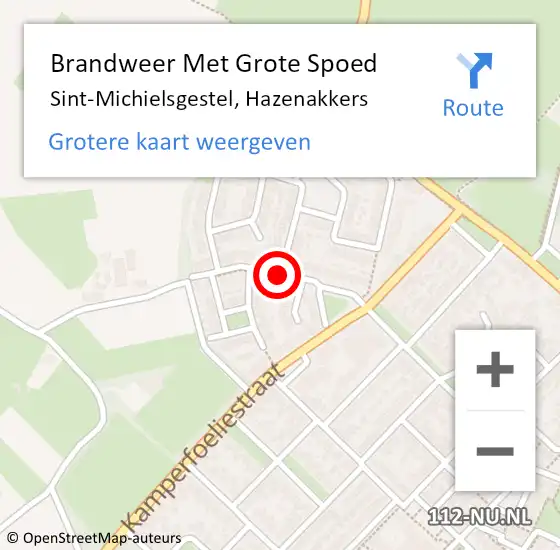 Locatie op kaart van de 112 melding: Brandweer Met Grote Spoed Naar Sint-Michielsgestel, Hazenakkers op 26 december 2018 20:24