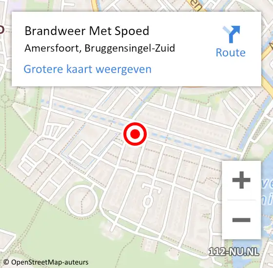 Locatie op kaart van de 112 melding: Brandweer Met Spoed Naar Amersfoort, Bruggensingel-Zuid op 26 december 2018 21:03