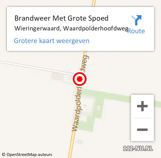 Locatie op kaart van de 112 melding: Brandweer Met Grote Spoed Naar Wieringerwaard, Waardpolderhoofdweg op 26 december 2018 21:40