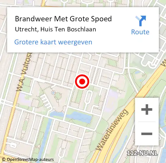 Locatie op kaart van de 112 melding: Brandweer Met Grote Spoed Naar Utrecht, Huis Ten Boschlaan op 26 december 2018 22:49