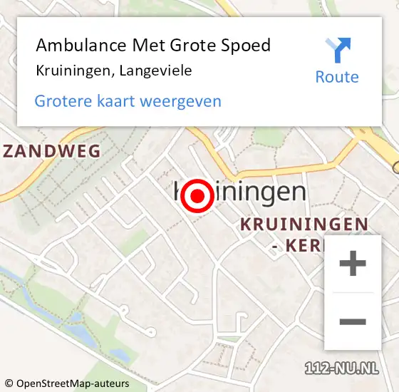 Locatie op kaart van de 112 melding: Ambulance Met Grote Spoed Naar Kruiningen, Langeviele op 26 december 2018 23:10