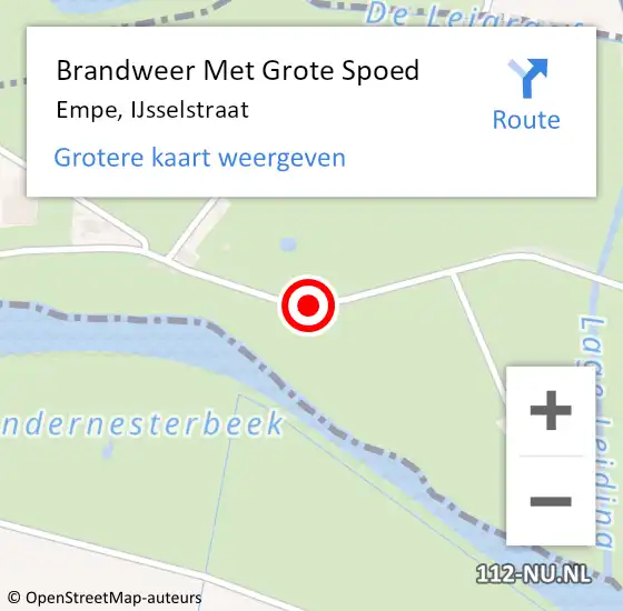 Locatie op kaart van de 112 melding: Brandweer Met Grote Spoed Naar Empe, IJsselstraat op 26 december 2018 23:14