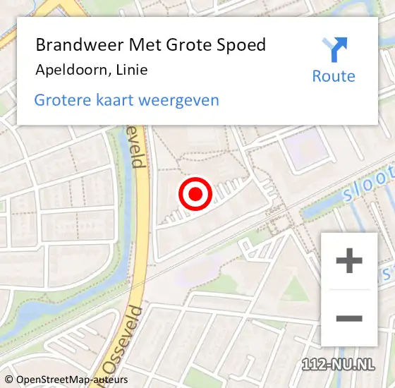 Locatie op kaart van de 112 melding: Brandweer Met Grote Spoed Naar Apeldoorn, Linie op 27 december 2018 00:27