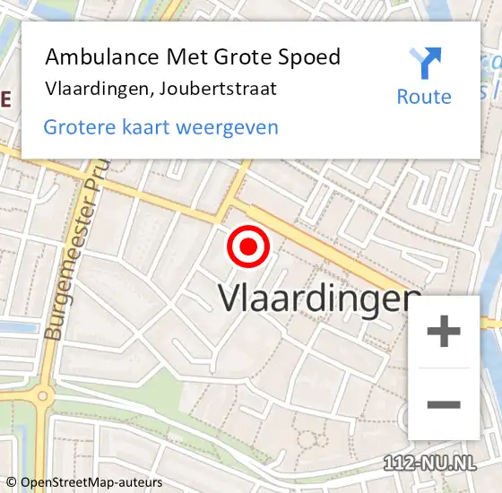 Locatie op kaart van de 112 melding: Ambulance Met Grote Spoed Naar Vlaardingen, Joubertstraat op 27 december 2018 03:29