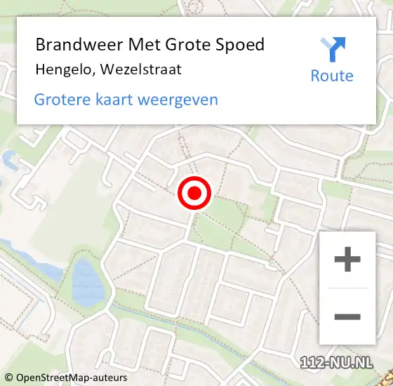 Locatie op kaart van de 112 melding: Brandweer Met Grote Spoed Naar Hengelo, Wezelstraat op 18 maart 2014 19:36