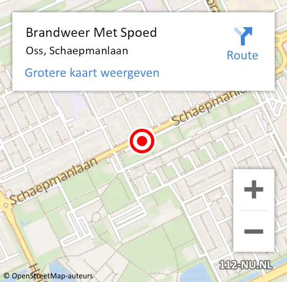 Locatie op kaart van de 112 melding: Brandweer Met Spoed Naar Oss, Schaepmanlaan op 27 december 2018 06:44