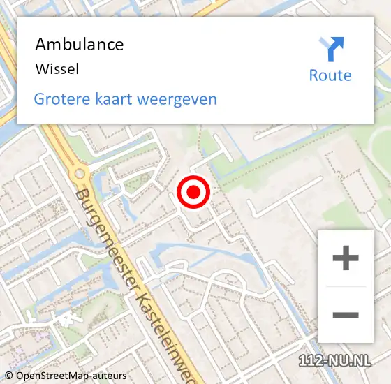 Locatie op kaart van de 112 melding: Ambulance Wissel op 27 december 2018 07:40