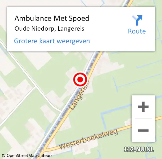 Locatie op kaart van de 112 melding: Ambulance Met Spoed Naar Oude Niedorp, Langereis op 27 december 2018 07:50