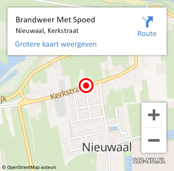 Locatie op kaart van de 112 melding: Brandweer Met Spoed Naar Nieuwaal, Kerkstraat op 27 december 2018 08:38