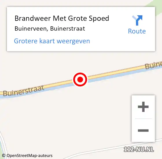 Locatie op kaart van de 112 melding: Brandweer Met Grote Spoed Naar Buinerveen, Buinerstraat op 18 maart 2014 19:50
