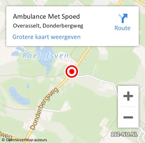 Locatie op kaart van de 112 melding: Ambulance Met Spoed Naar Overasselt, Donderbergweg op 27 december 2018 09:21