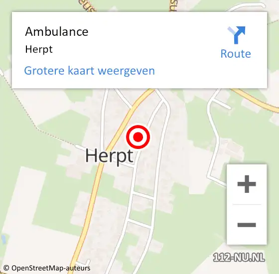 Locatie op kaart van de 112 melding: Ambulance Herpt op 27 december 2018 10:46