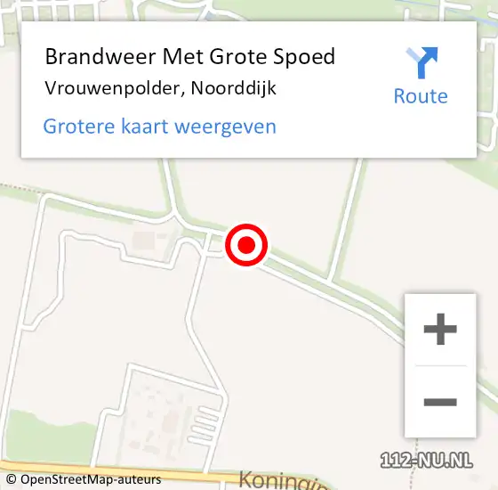 Locatie op kaart van de 112 melding: Brandweer Met Grote Spoed Naar Vrouwenpolder, Noorddijk op 27 december 2018 11:08