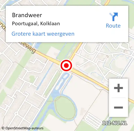 Locatie op kaart van de 112 melding: Brandweer Poortugaal, Kolklaan op 27 december 2018 11:53