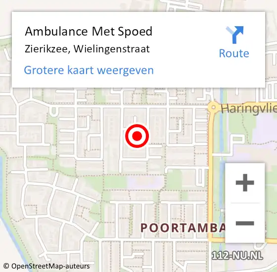 Locatie op kaart van de 112 melding: Ambulance Met Spoed Naar Zierikzee, Wielingenstraat op 27 december 2018 11:55