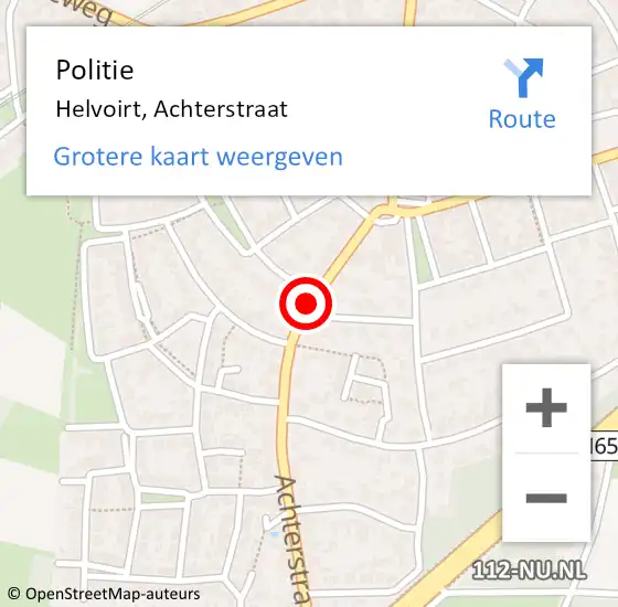 Locatie op kaart van de 112 melding: Politie Helvoirt, Achterstraat op 27 december 2018 13:06