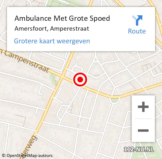 Locatie op kaart van de 112 melding: Ambulance Met Grote Spoed Naar Amersfoort, Amperestraat op 18 maart 2014 20:26