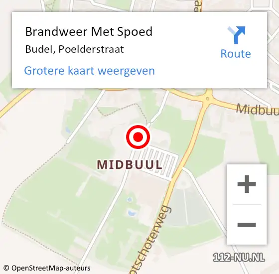 Locatie op kaart van de 112 melding: Brandweer Met Spoed Naar Budel, Poelderstraat op 27 december 2018 14:21