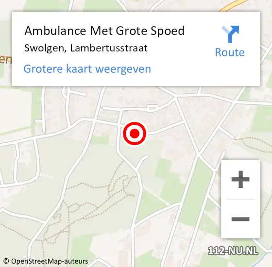 Locatie op kaart van de 112 melding: Ambulance Met Grote Spoed Naar Swolgen, Lambertusstraat op 27 december 2018 19:30