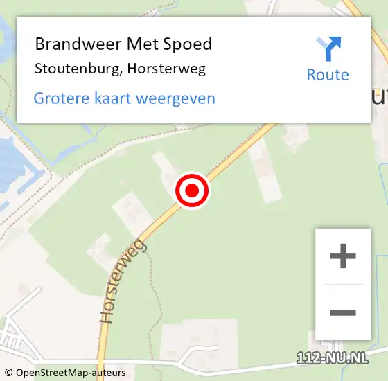 Locatie op kaart van de 112 melding: Brandweer Met Spoed Naar Stoutenburg, Horsterweg op 27 december 2018 19:40
