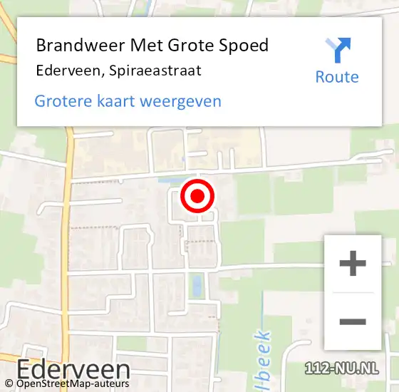 Locatie op kaart van de 112 melding: Brandweer Met Grote Spoed Naar Ederveen, Spiraeastraat op 27 december 2018 20:24