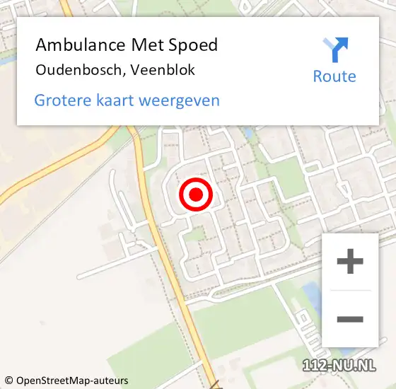 Locatie op kaart van de 112 melding: Ambulance Met Spoed Naar Oudenbosch, Veenblok op 27 december 2018 20:55