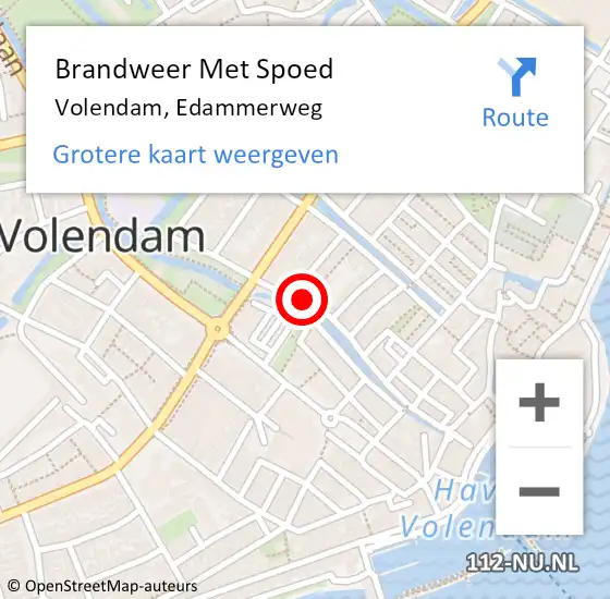 Locatie op kaart van de 112 melding: Brandweer Met Spoed Naar Volendam, Edammerweg op 27 december 2018 22:29