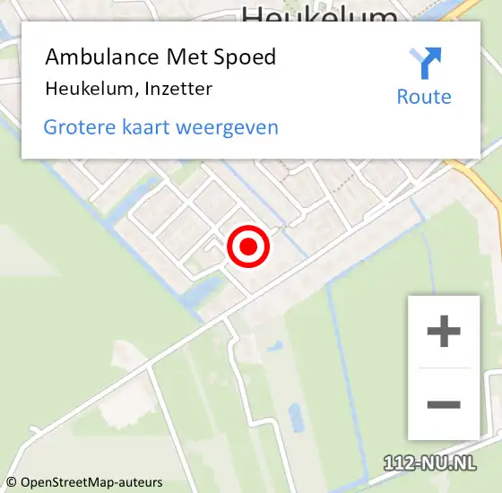 Locatie op kaart van de 112 melding: Ambulance Met Spoed Naar Heukelum, Inzetter op 28 december 2018 05:18