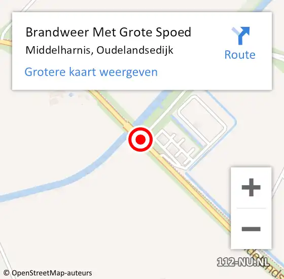 Locatie op kaart van de 112 melding: Brandweer Met Grote Spoed Naar Middelharnis, Oudelandsedijk op 28 december 2018 06:41