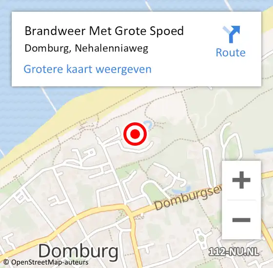 Locatie op kaart van de 112 melding: Brandweer Met Grote Spoed Naar Domburg, Nehalenniaweg op 28 december 2018 09:07