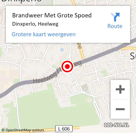 Locatie op kaart van de 112 melding: Brandweer Met Grote Spoed Naar Dinxperlo, Heelweg op 28 december 2018 10:16