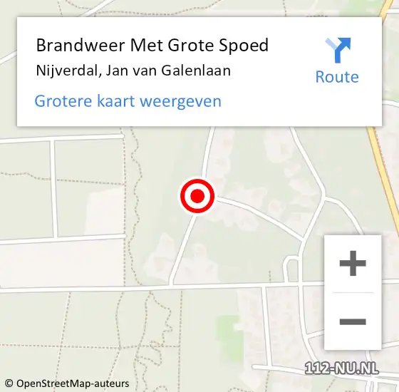 Locatie op kaart van de 112 melding: Brandweer Met Grote Spoed Naar Nijverdal, Jan van Galenlaan op 28 december 2018 12:09