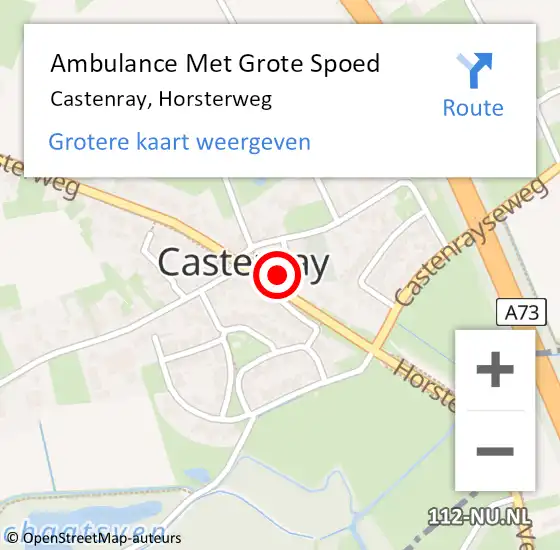 Locatie op kaart van de 112 melding: Ambulance Met Grote Spoed Naar Castenray, Horsterweg op 18 maart 2014 22:51