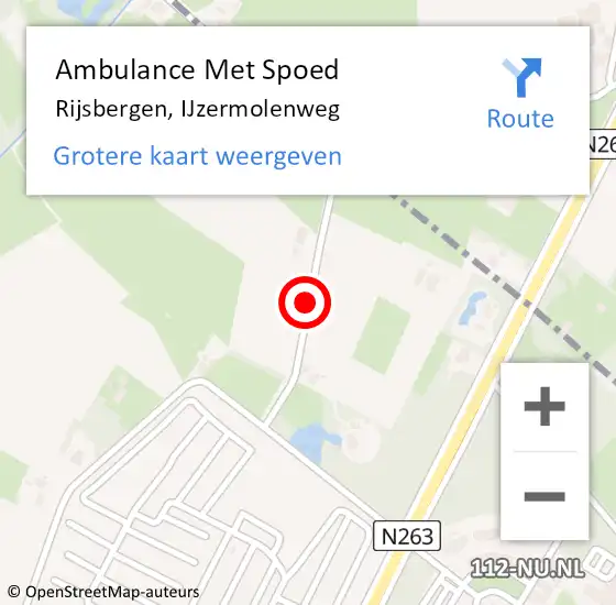 Locatie op kaart van de 112 melding: Ambulance Met Spoed Naar Rijsbergen, IJzermolenweg op 28 december 2018 12:27