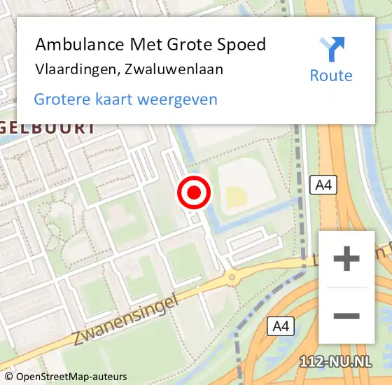 Locatie op kaart van de 112 melding: Ambulance Met Grote Spoed Naar Vlaardingen, Zwaluwenlaan op 28 december 2018 13:16
