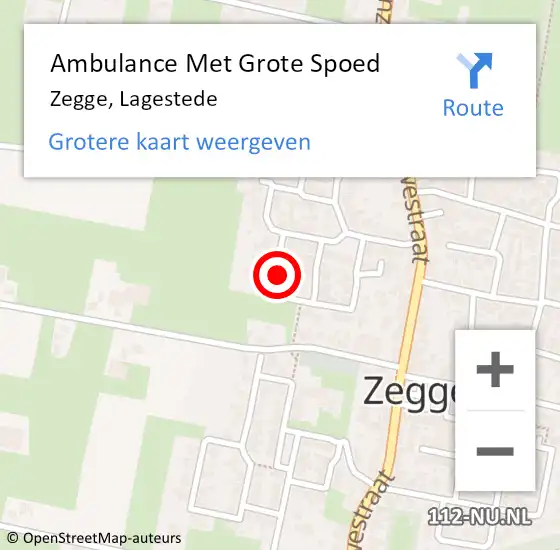 Locatie op kaart van de 112 melding: Ambulance Met Grote Spoed Naar Zegge, Lagestede op 28 december 2018 13:32