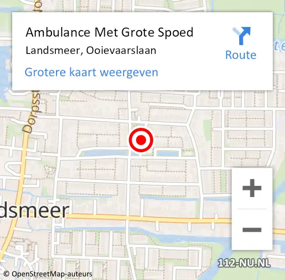 Locatie op kaart van de 112 melding: Ambulance Met Grote Spoed Naar Landsmeer, Ooievaarslaan op 28 december 2018 13:40