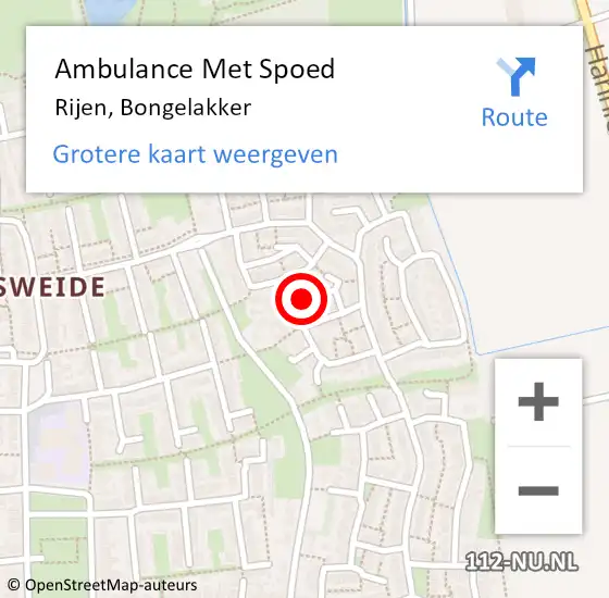 Locatie op kaart van de 112 melding: Ambulance Met Spoed Naar Rijen, Bongelakker op 28 december 2018 13:49