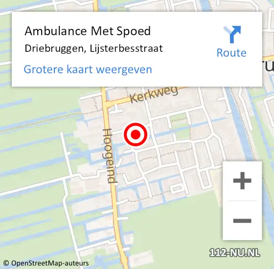 Locatie op kaart van de 112 melding: Ambulance Met Spoed Naar Driebruggen, Lijsterbesstraat op 18 maart 2014 23:17