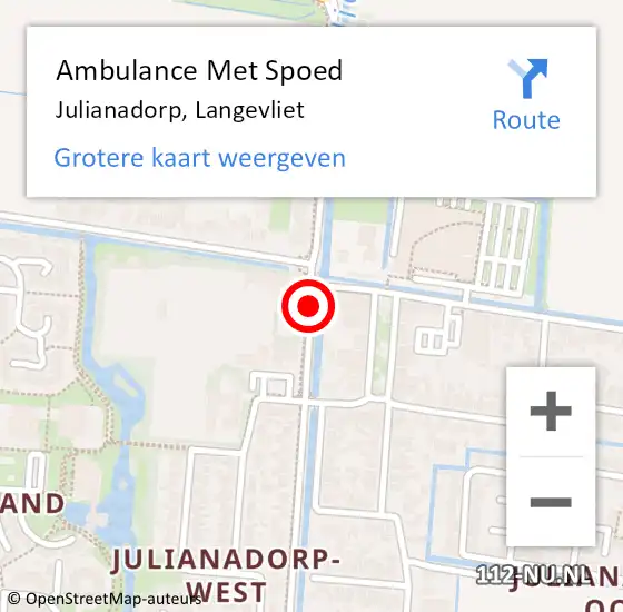 Locatie op kaart van de 112 melding: Ambulance Met Spoed Naar Julianadorp, Langevliet op 28 december 2018 14:29