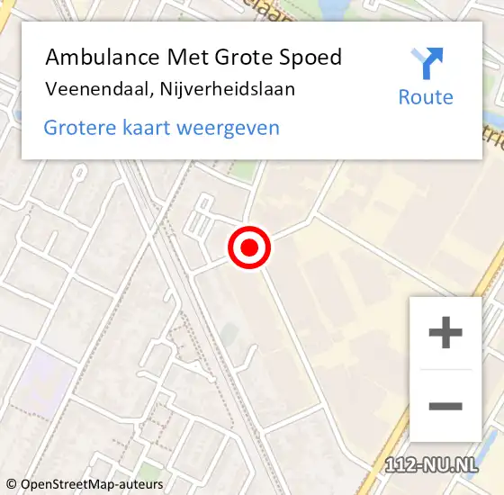 Locatie op kaart van de 112 melding: Ambulance Met Grote Spoed Naar Veenendaal, Nijverheidslaan op 28 december 2018 14:48