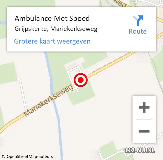 Locatie op kaart van de 112 melding: Ambulance Met Spoed Naar Grijpskerke, Mariekerkseweg op 28 december 2018 16:57
