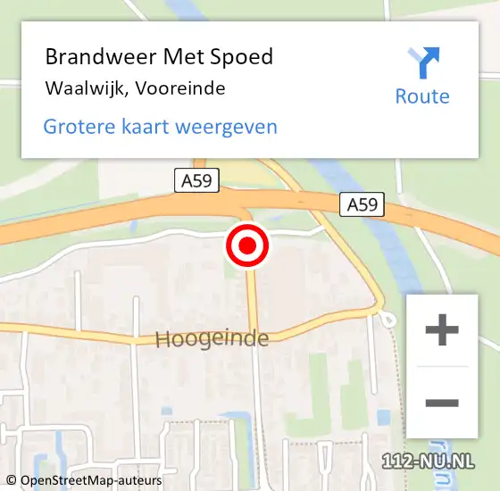 Locatie op kaart van de 112 melding: Brandweer Met Spoed Naar Waalwijk, Vooreinde op 28 december 2018 19:12