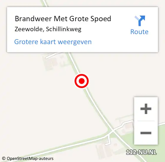 Locatie op kaart van de 112 melding: Brandweer Met Grote Spoed Naar Zeewolde, Schillinkweg op 28 december 2018 19:35