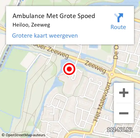 Locatie op kaart van de 112 melding: Ambulance Met Grote Spoed Naar Heiloo, Zeeweg op 28 december 2018 20:18