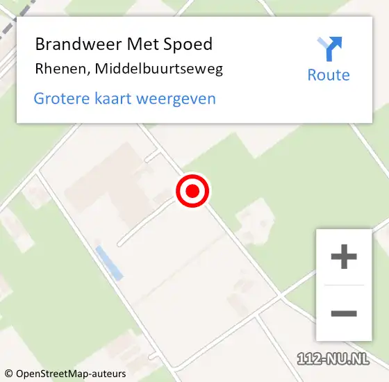 Locatie op kaart van de 112 melding: Brandweer Met Spoed Naar Rhenen, Middelbuurtseweg op 28 december 2018 20:31