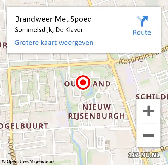 Locatie op kaart van de 112 melding: Brandweer Met Spoed Naar Sommelsdijk, De Klaver op 28 december 2018 20:41