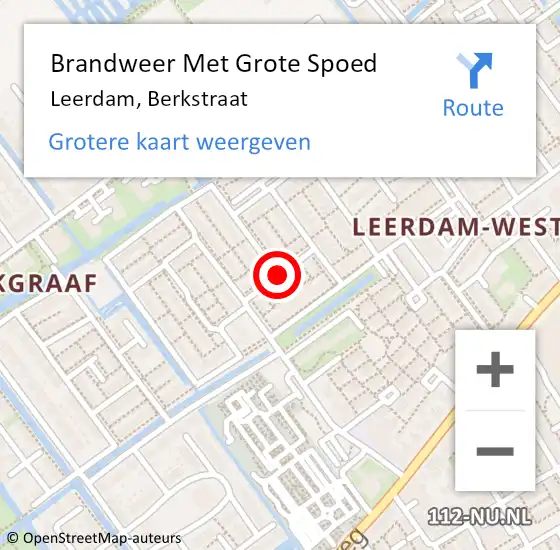 Locatie op kaart van de 112 melding: Brandweer Met Grote Spoed Naar Leerdam, Berkstraat op 28 december 2018 22:15