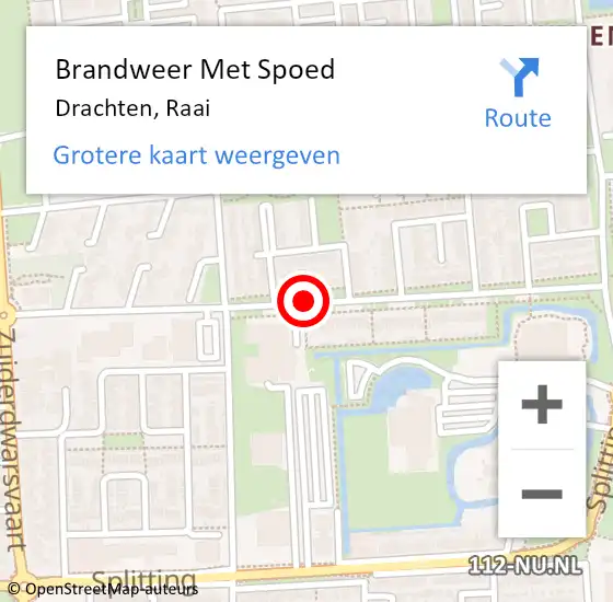 Locatie op kaart van de 112 melding: Brandweer Met Spoed Naar Drachten, Raai op 28 december 2018 23:14